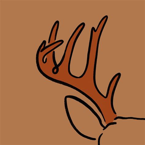 Buck Antlers Sketch Digital Print Etsy