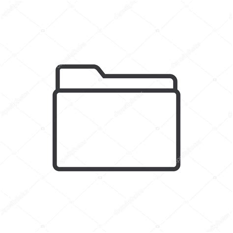 Folder Outline Icon Modern Minimal Flat Design Style Vector