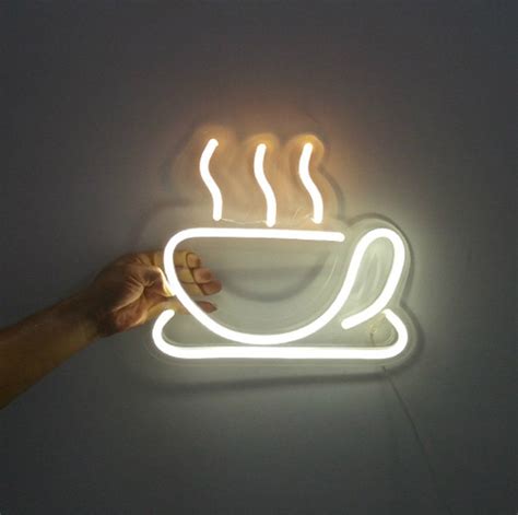 Coffee Cup Signboard Shop Neon Light Sign Cafe Neon Light Sign Display