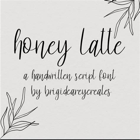 Honey Latte Font Script Font Handwritten Font Cute Hand Etsy