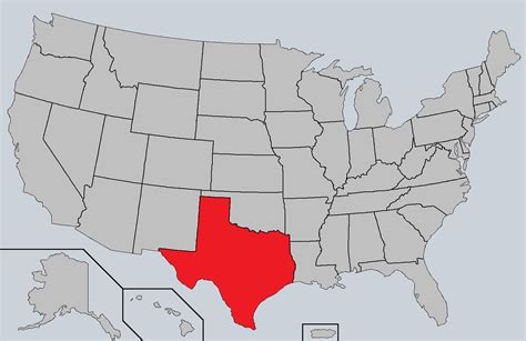 Image Map Of The United States With Texas Highlightedpng Future