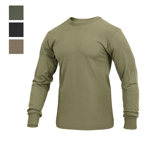 Basic Issue Military Solid Color Long Sleeve T Shirt