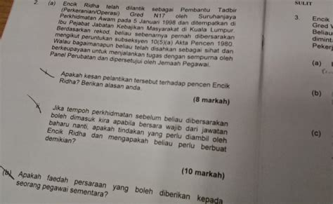 Contoh Soalan Peperiksaan Jpa Gred 19 2022 / Contoh Soalan Peperiksaan