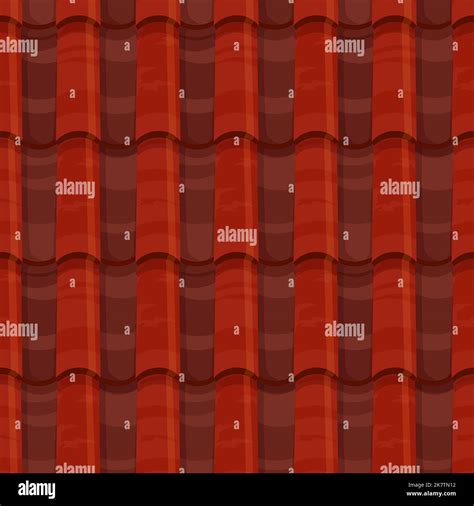 Red Roof Tile Seamless Background Pattern Vector House Rooftop Texture