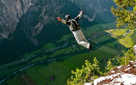 Base Jumping Jump Fly Flight Extreme Dive Diving Sky 6 Wallpaper