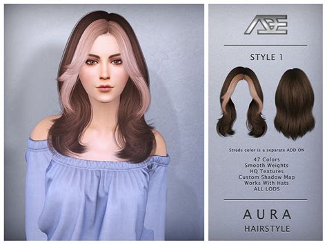 The Sims Resource Aura Style 1 Hairstyle