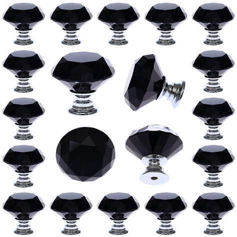 They are also built to last, being constructed of solid zinc alloy. 25 pcs Black Glass Drawer Pulls Decorative Knobs for ...
