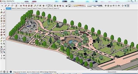 Sketchup Landscape Park E6 Free 3d Model Cgtrader