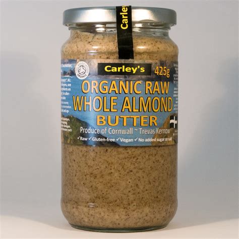 Case Of 6 Organic 425g Raw Almond Butter Carleys Organic
