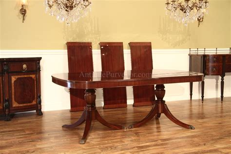 American Made Traditional Double Pedestal Mahogany Dining Table