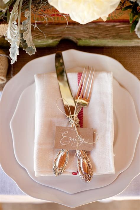 Between the different pieces of cutlery and drinking glasses, each place setting gets crowded pretty quickly. DIY Projects and Ideas for Creating a Rustic-Style Wedding ...