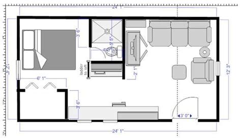 12x24 Floor Plans Contemporary Cabin Floor Plans Tiny House Floor
