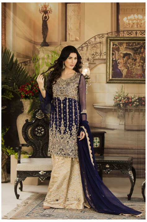 Mehndi dress brown shade with silver embroidery. EXCLUSIVE NAVY BLUE AND BEIGE DRESS - G15477 - Exclusive ...