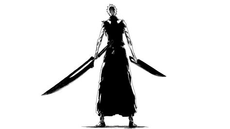 Illustration Anime Sword Bleach Kurosaki Ichigo Kuchiki Byakuya