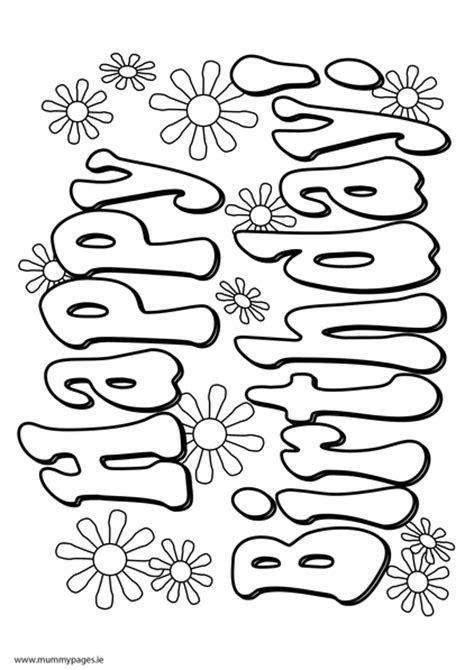 I hope you like it ! Happy Birthday sign Colouring Page | MummyPages.MummyPages.ie