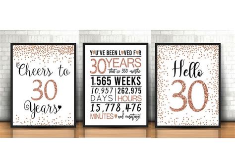 30th Birthday Signs Bundle Cheers To 30 Years Hello 30 Etsy