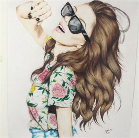 25 Bästa Hipster Girl Drawing Idéerna På Pinterest