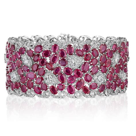 Oval Ruby And Mixed Shape Diamond Bracelet Ses Creations