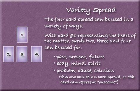 The three card spread is special and unique in many ways. four_card_tarot_layout