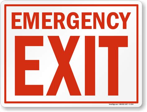 Emergency Exit Door Signs Best Range Of Alarm Will Sound Signs