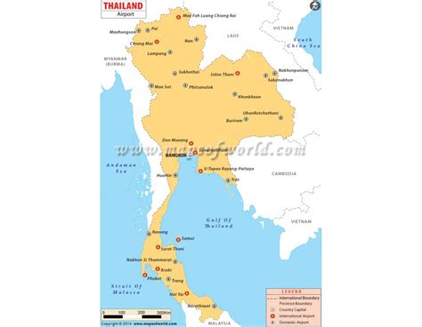 Map Of Thailand Airports Maps Of The World