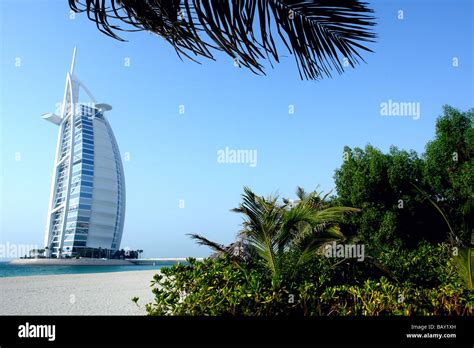 Beach In Front Of Burj Al Arab Hotel Dubai United Arab Emirates Uae
