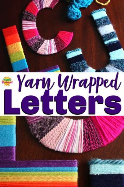 Yarn Wrapped Cardboard Letters For Kids To Make Happy Hooligans