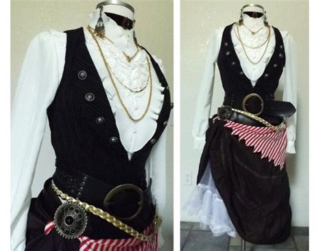 Womens Victorian Pirate Costume Complete Halloween Costume Including Belts And Jewelry Pirate