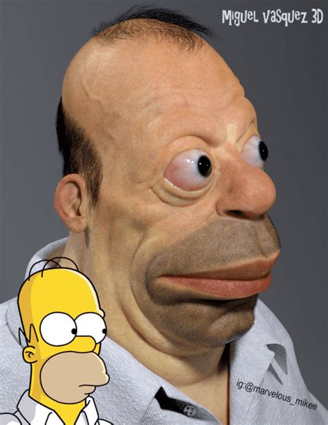 Homer Simpson In 3d Artist Miguel Vasquez Imagines What Cartoon