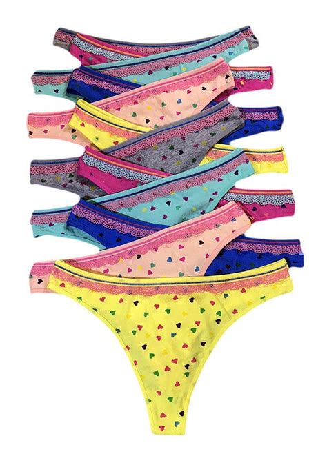 Pieces Sheila Lady S Cotton Thong Womens Panties Underwear At