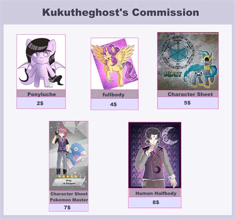 commission price guide comisiones guia precio by kukutheghost on deviantart