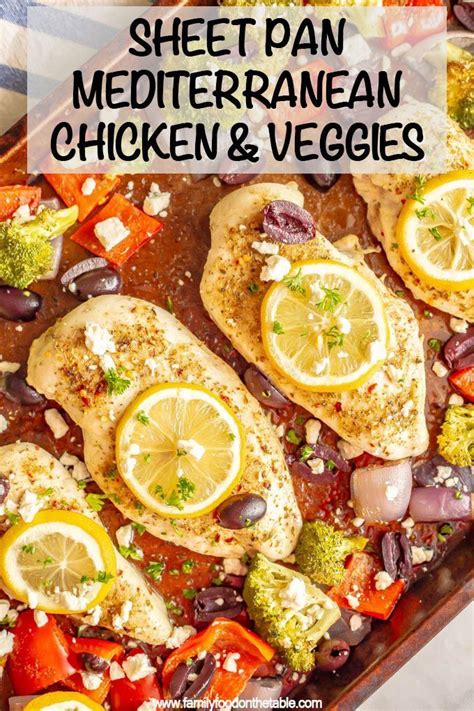 Combine lemon juice, olive oil, parsley, garlic, paprika, and oregano in large plastic food storage bag. Sheet pan Mediterranean chicken and veggies | Recipe (With ...