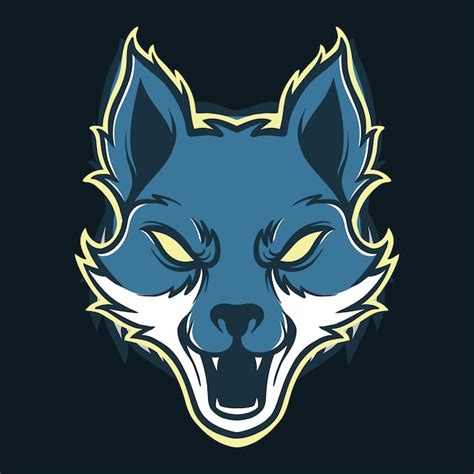 Premium Vector Blue Wolf Head Logo Mascot Design For Esports Logo