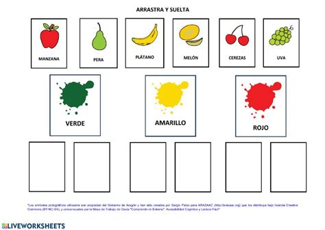 Las Frutas Arrastra Y Suelta Ficha Interactiva Preschool Math