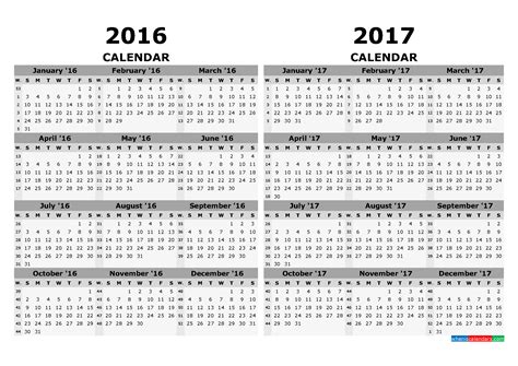 2016 Calendar Printable