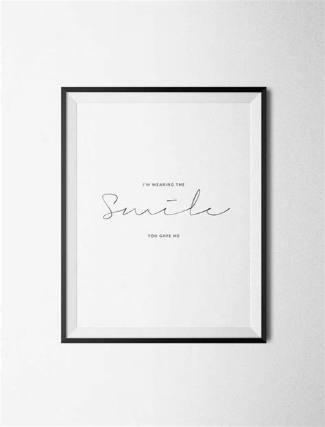 Im Wearing The Smile You Gave Me Bedroom Quote Wall Art Etsy Give It To Me Wall Art Quotes