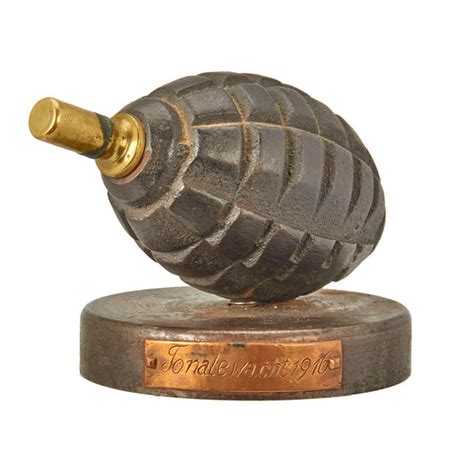 Original Wwi Italian Sipe Hand Grenade Mounted On A Period Austria