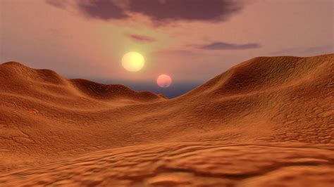 Star Wars Binary Sunset Over Tatooine Desert Buy Royalty Free 3d