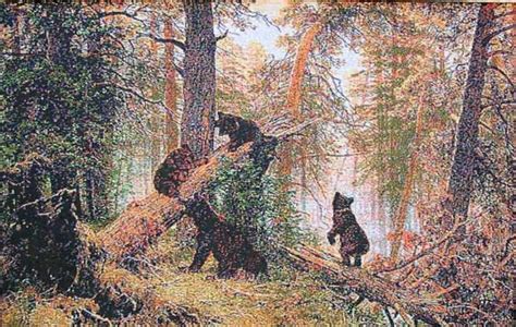 Bear Tapestry Bears In Pine Forest Landscape Famous Russian Etsy