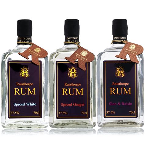 Special Offer Trio Of Rums 70cl Sloe And Raisin Spiced Ginger And