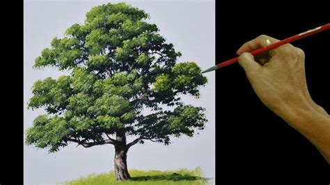 How To Paint An Oak Tree In Real Time Basic Acrylic Painting Tutorial