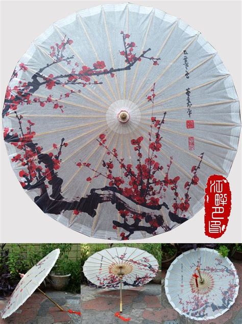 Visit To Buy Red Plum Blossom Chinese Handmade Oil Paper Umbrella