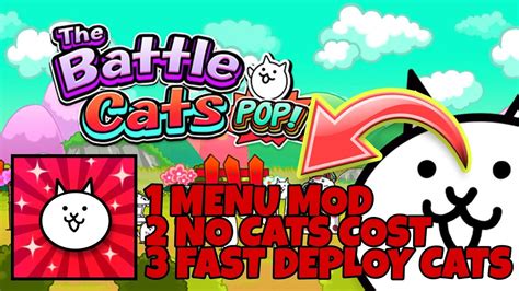 The Battle Cats Mod Apk Menu Mod No Cats Costfastdeploy Cats Youtube