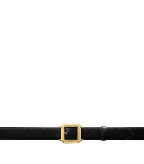 Womens Cartier Black Leather Reversible Santos De Cartier Belt Harrods Uk