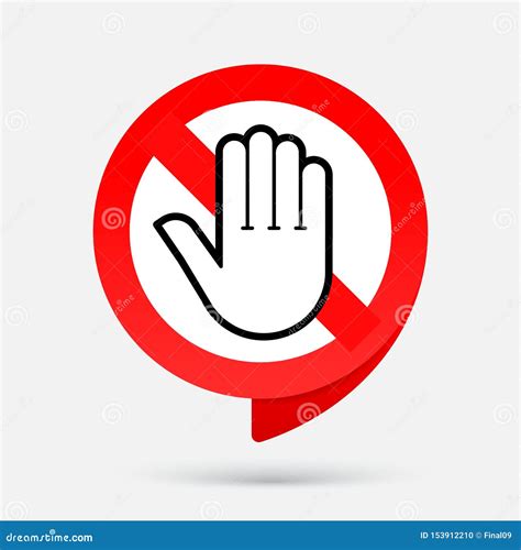 Stop Red Sign Hand No Entry Sign Prohibition Symbol Stock Vector