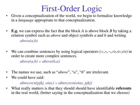 Ppt First Order Logic Powerpoint Presentation Id4647399