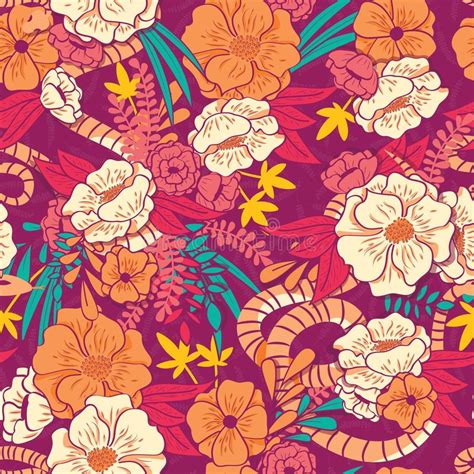 Find the perfect tropical repeat pattern stock illustrations from getty images. Snakes Seamless Background, Vector Dangerous Venom ...