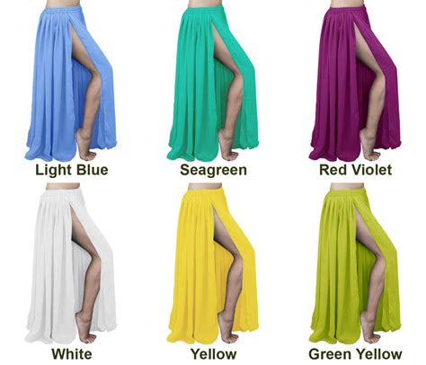 Chiffon Double Layer Skirt With 2 Side Slits Belly Dance Etsy