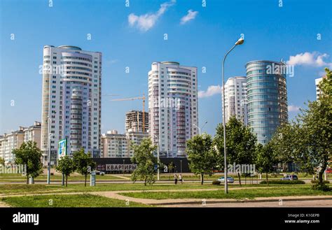 Modern Apartment Buildings In Minsk Capital Of The Eastern European
