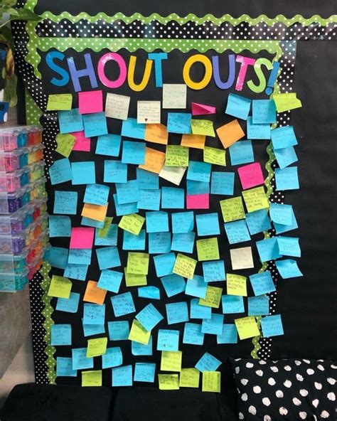 A Bulletin Board With Post It Notes Attached To It And The Words Shut